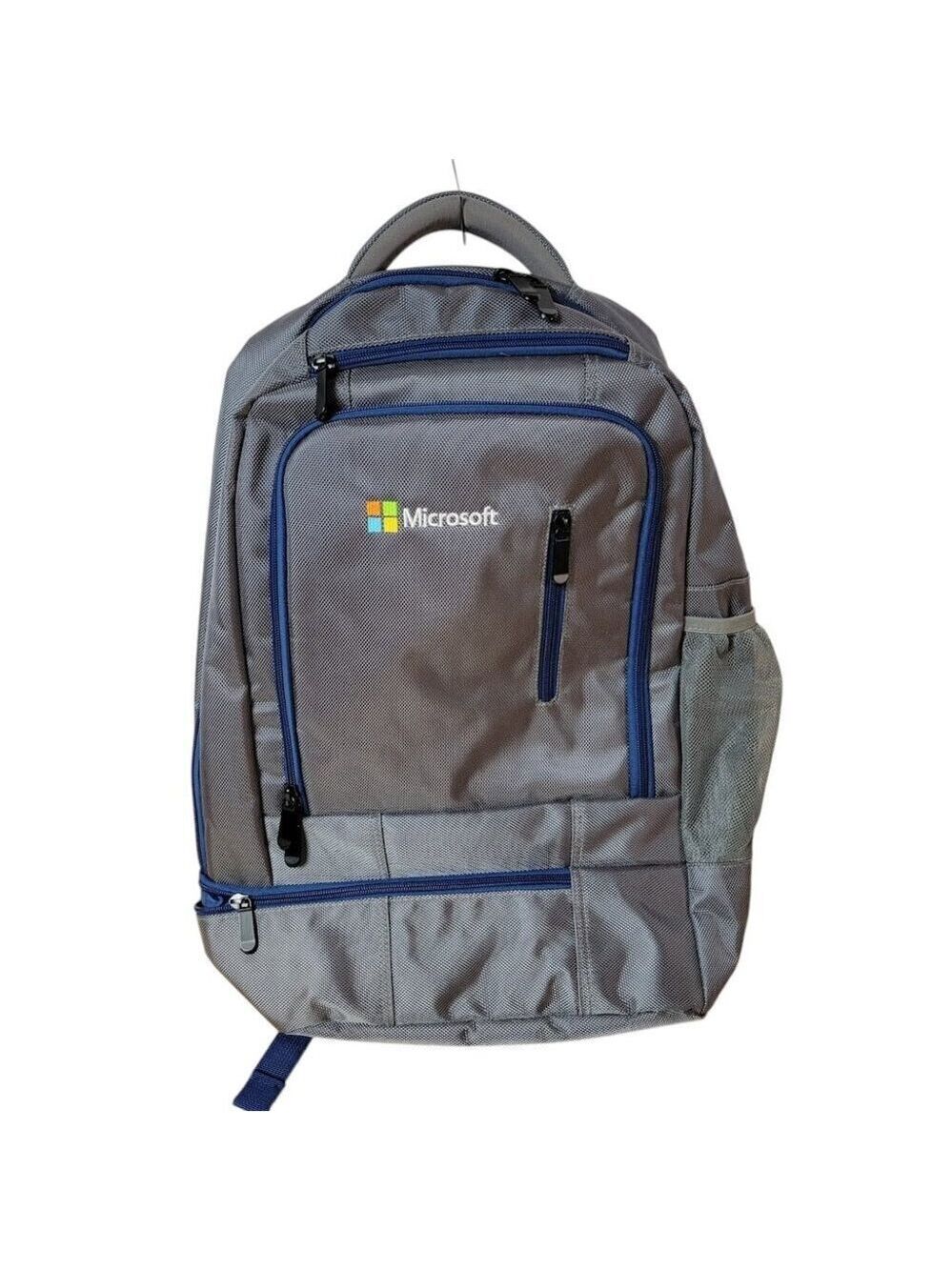 Microsoft Backpack Gray Padded Sections For Laptop Tablet Phone